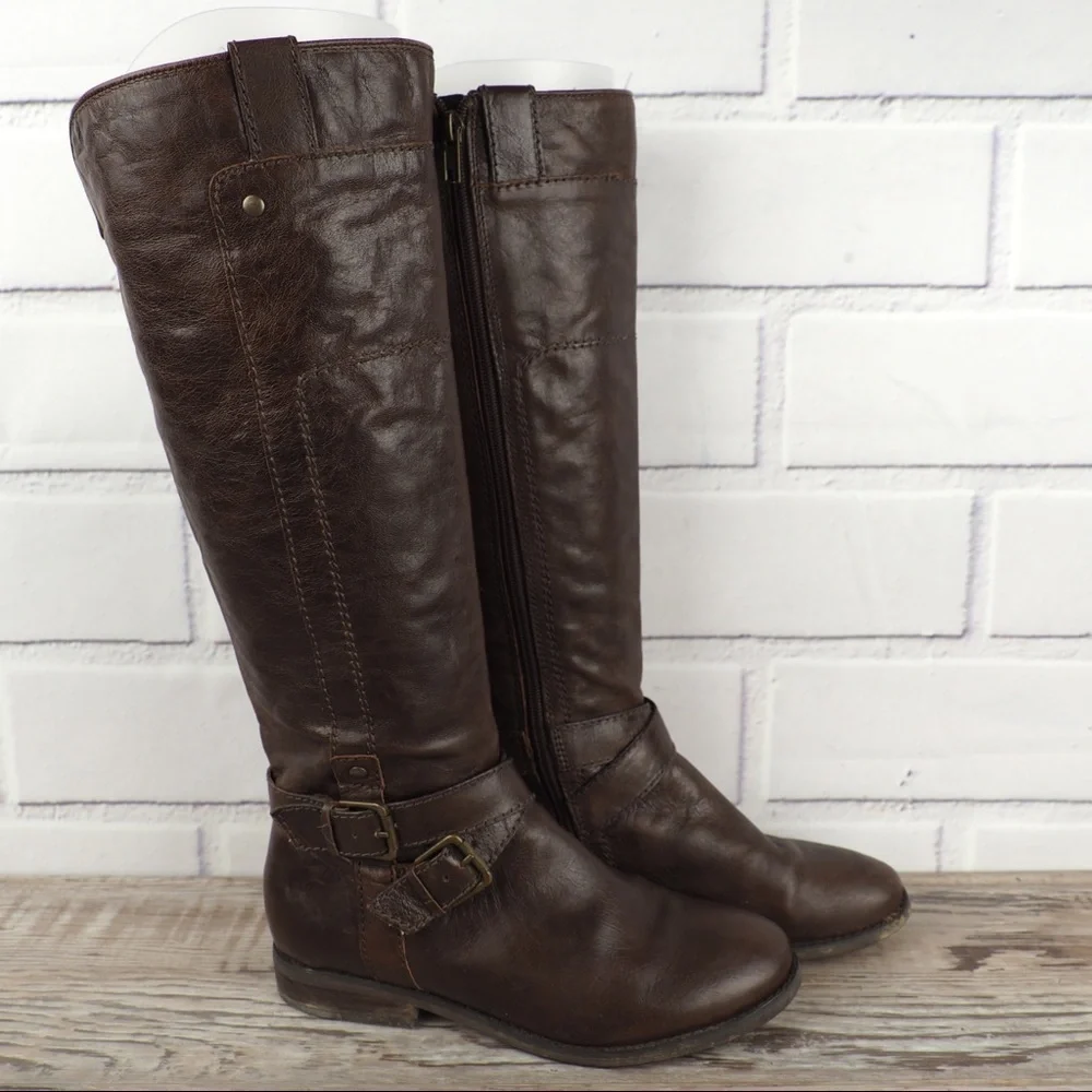 Marc Fisher 6.5 Artful brown leather riding boots